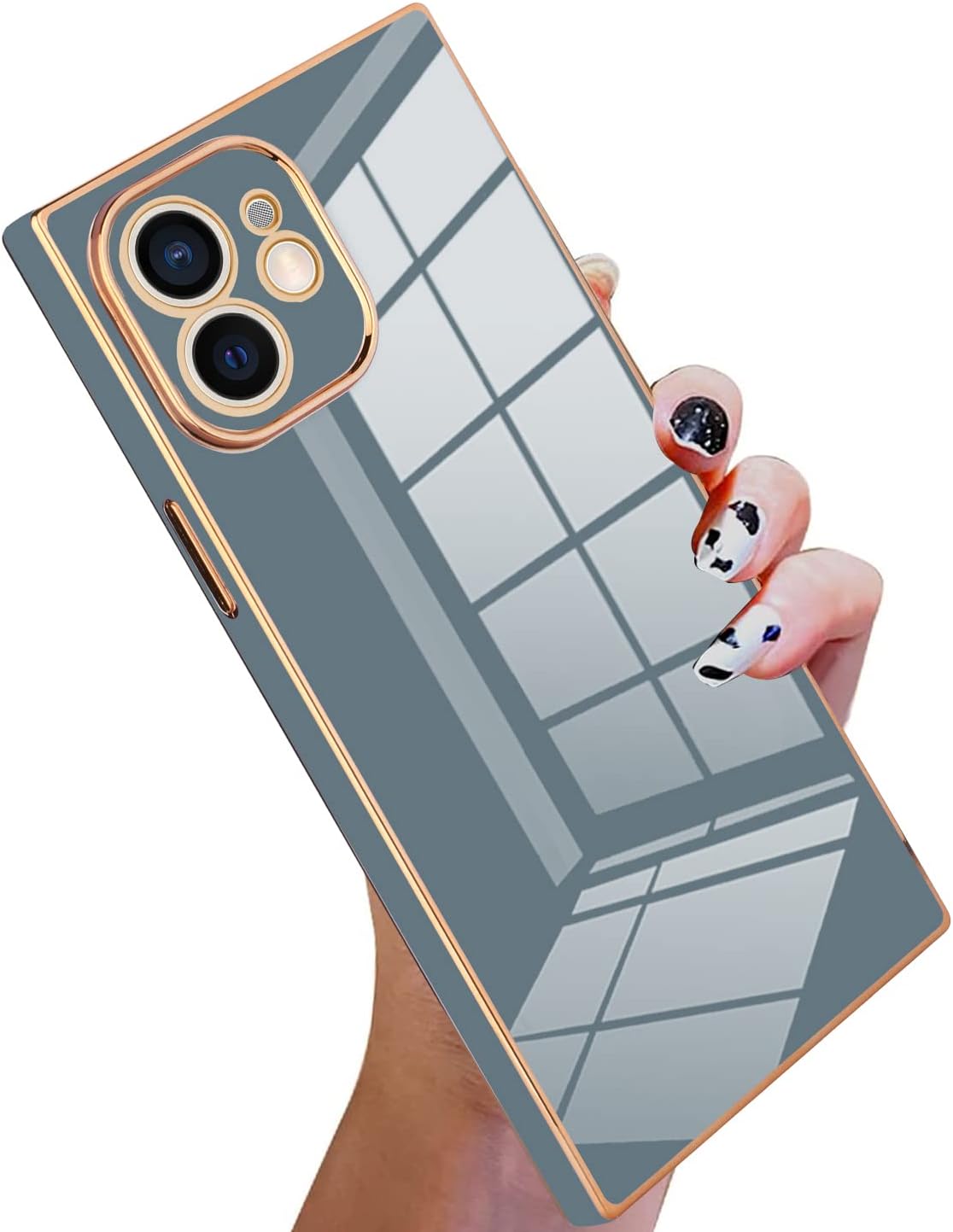 Case Compatible with iPhone 12 Luxury Cute Plating Electroplated Design Case Full-Body Anti-Scratch Shockproof Bumper Protective Cover for iPhone 12 6.1 Inch