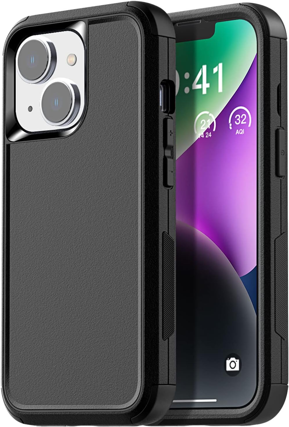 for iPhone 14 Case(6.1") Case,Heavy Duty 3-Layer Rugged Pocket-Friendly Phone Case,Durable Military Grade Protection Shockproof/Drop Proof/Dust-Proof Protective Cover for iPhone 14 Case 6.1"